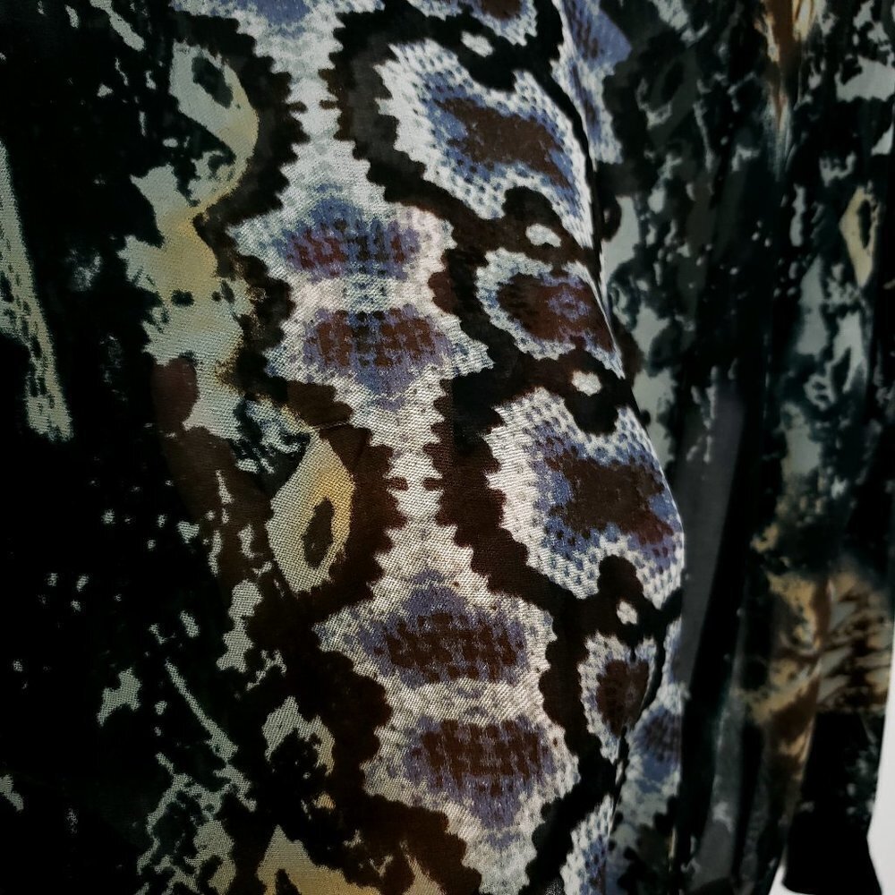 Cabi "Dressed Up Sweatshirt" Sheer Python Size M - image 5